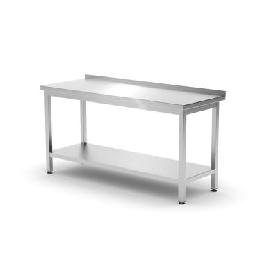 Nástěnný stůl s policí – přišroubovaný, hloubka 600 mm, HENDI, Profi Line, 1600x600x(H)850mm | 811498